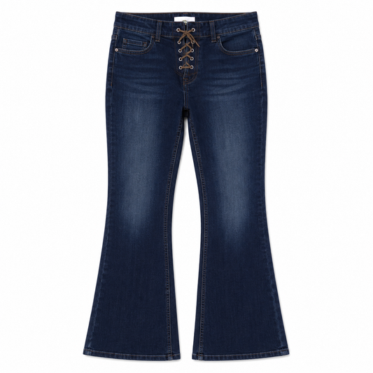 Women's Premium Lace-Up Denim Jeans