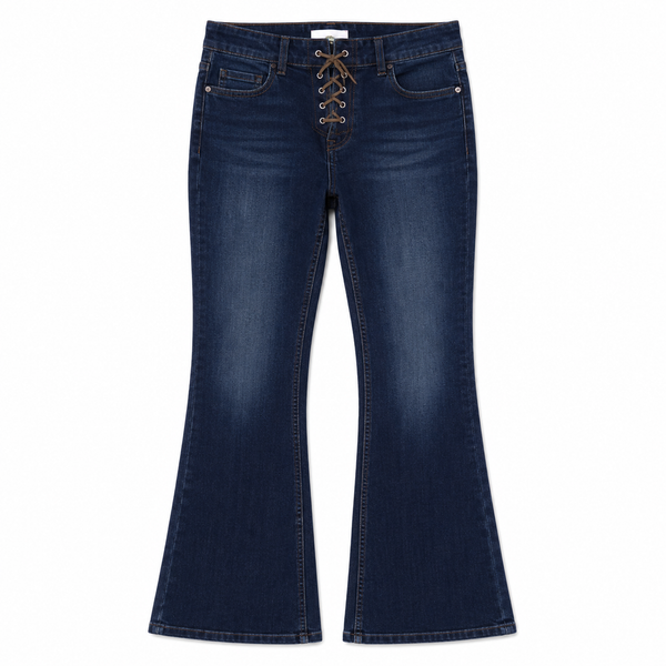 Women's Premium Lace-Up Denim Jeans