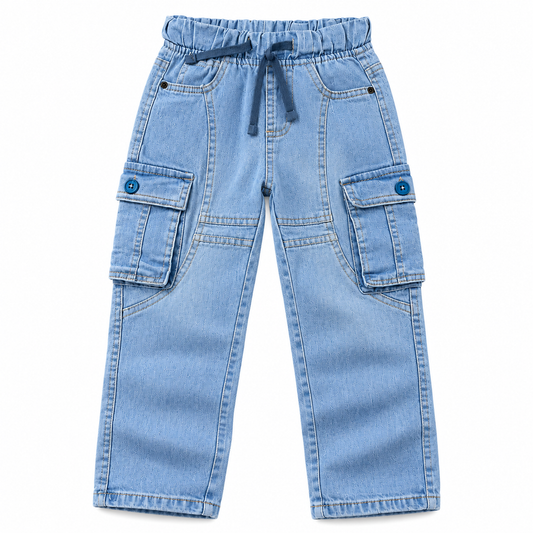 Kids 6-Pocket Cargo Denim Pants