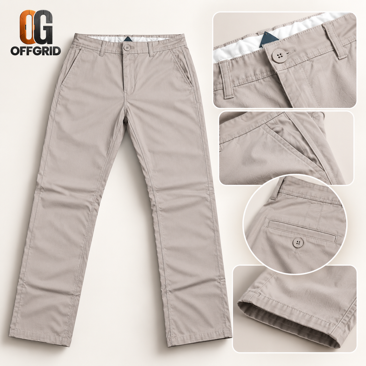 Soft Formal Gabardine Men's Pants - Offwhite
