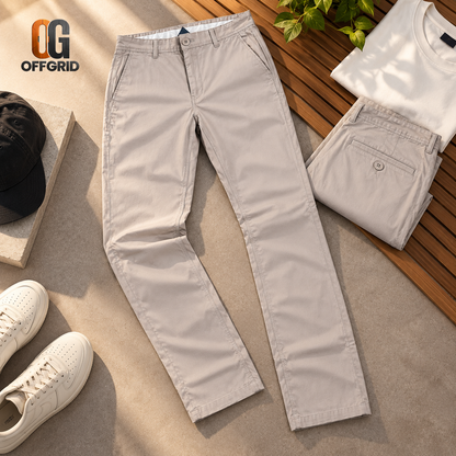Soft Formal Gabardine Men's Pants - Offwhite