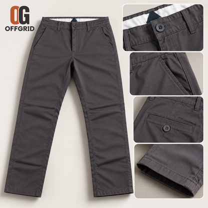 Soft Formal Gabardine Men's Pants - Gray