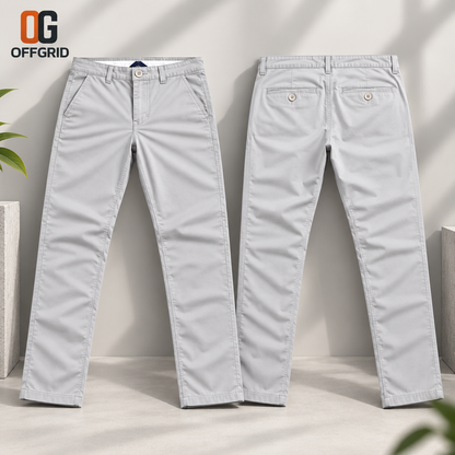 Soft Formal Gabardine Men's Pants - Silver