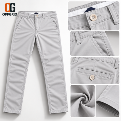 Soft Formal Gabardine Men's Pants - Silver