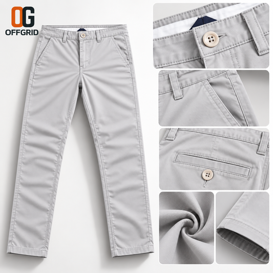 Soft Formal Gabardine Men's Pants - Silver