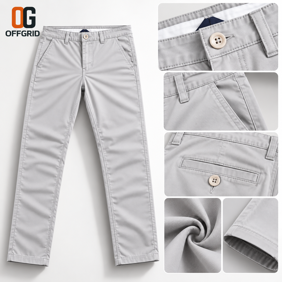 Soft Formal Gabardine Men's Pants - Silver