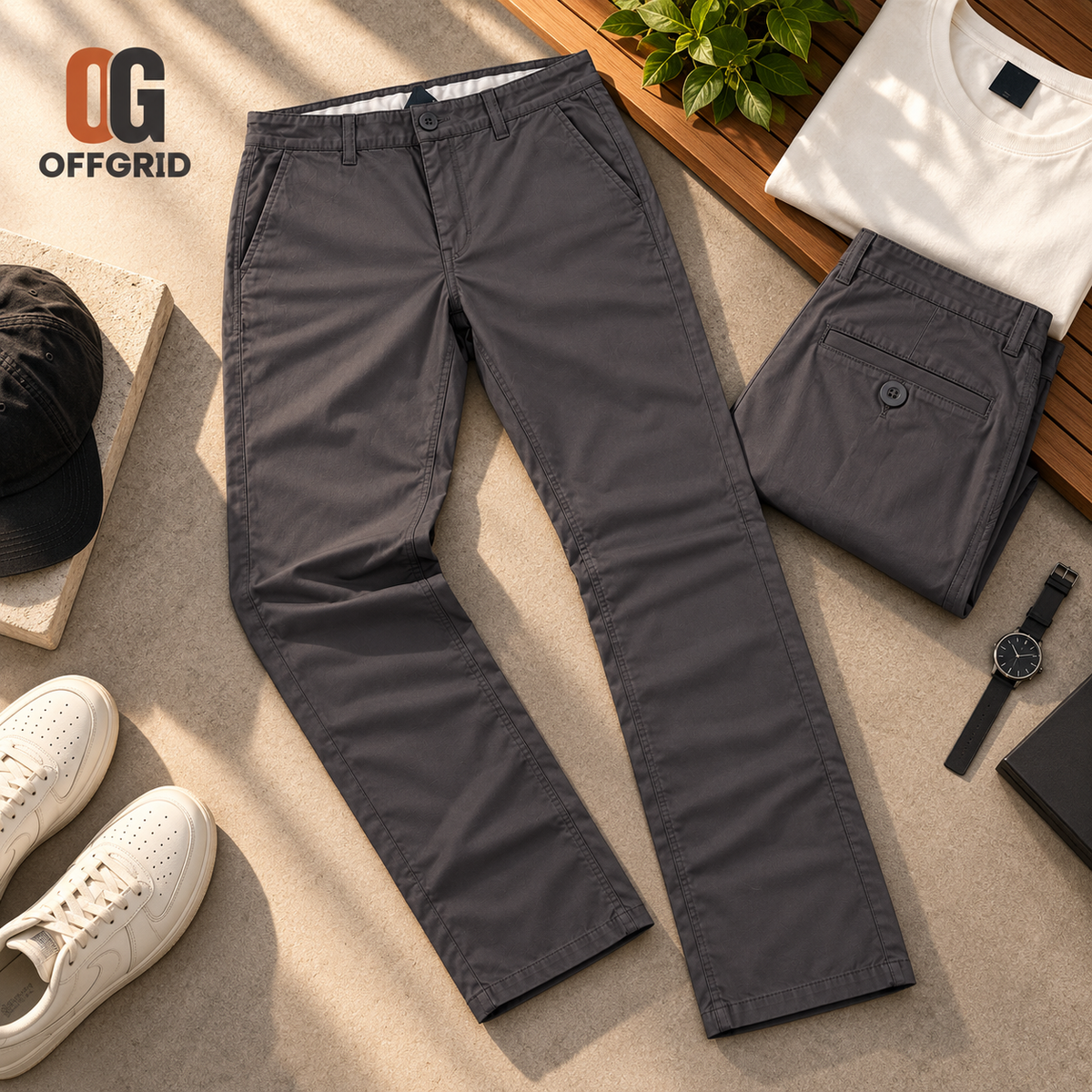 Soft Formal Gabardine Men's Pants - Gray