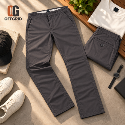 Soft Formal Gabardine Men's Pants - Gray