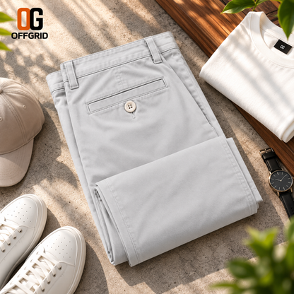 Soft Formal Gabardine Men's Pants - Silver