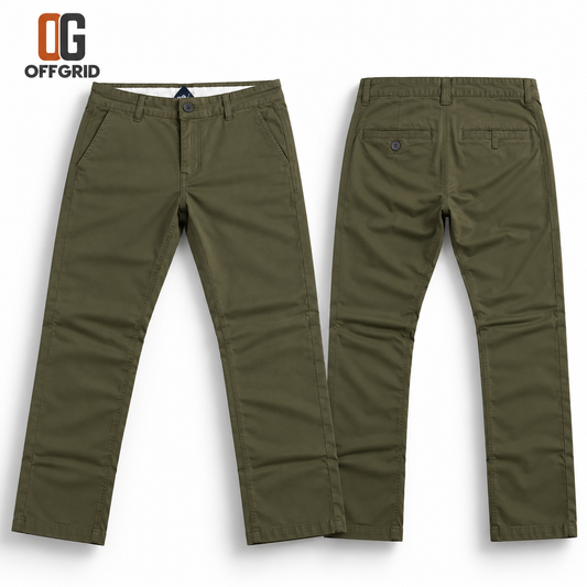 Soft Formal Gabardine Men's Pants - Olive