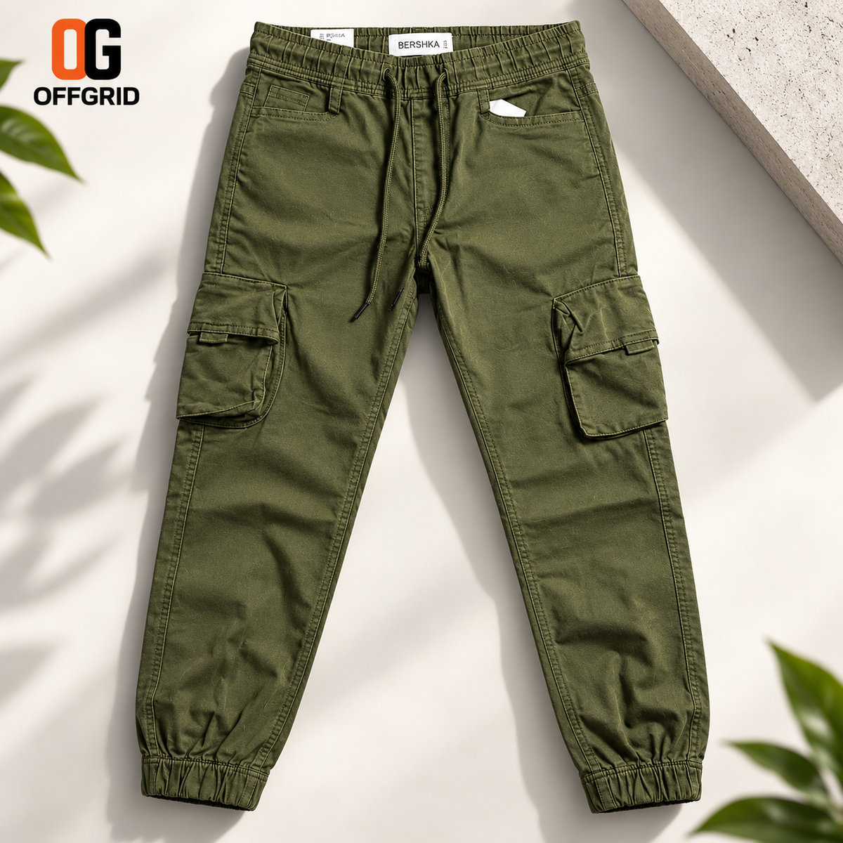 Gabardine 6-Pocket Joggers - Olive
